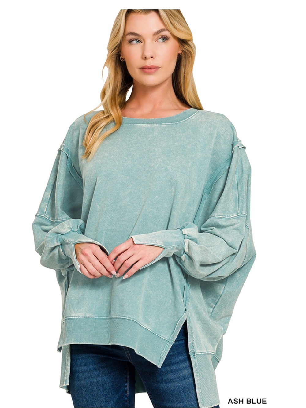 ZF59–🤎🩷🧡 (17 COLORS) ZENANA “CAMDENS” OVERSIZED CREWNECK - Picture 5 of 16